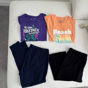 GIRLS  LOT OF GRAPHIC TEES AND PANTS SIZE 3XL 22.5 P